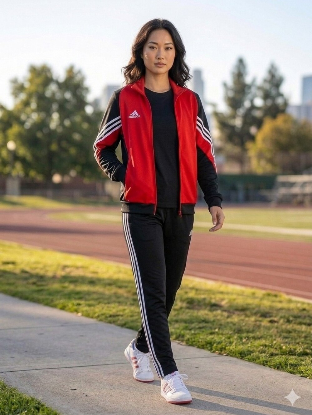 Bnwt Adidas Men’s Sm/ Women's Sml/ Med Red and Black Track Jacket